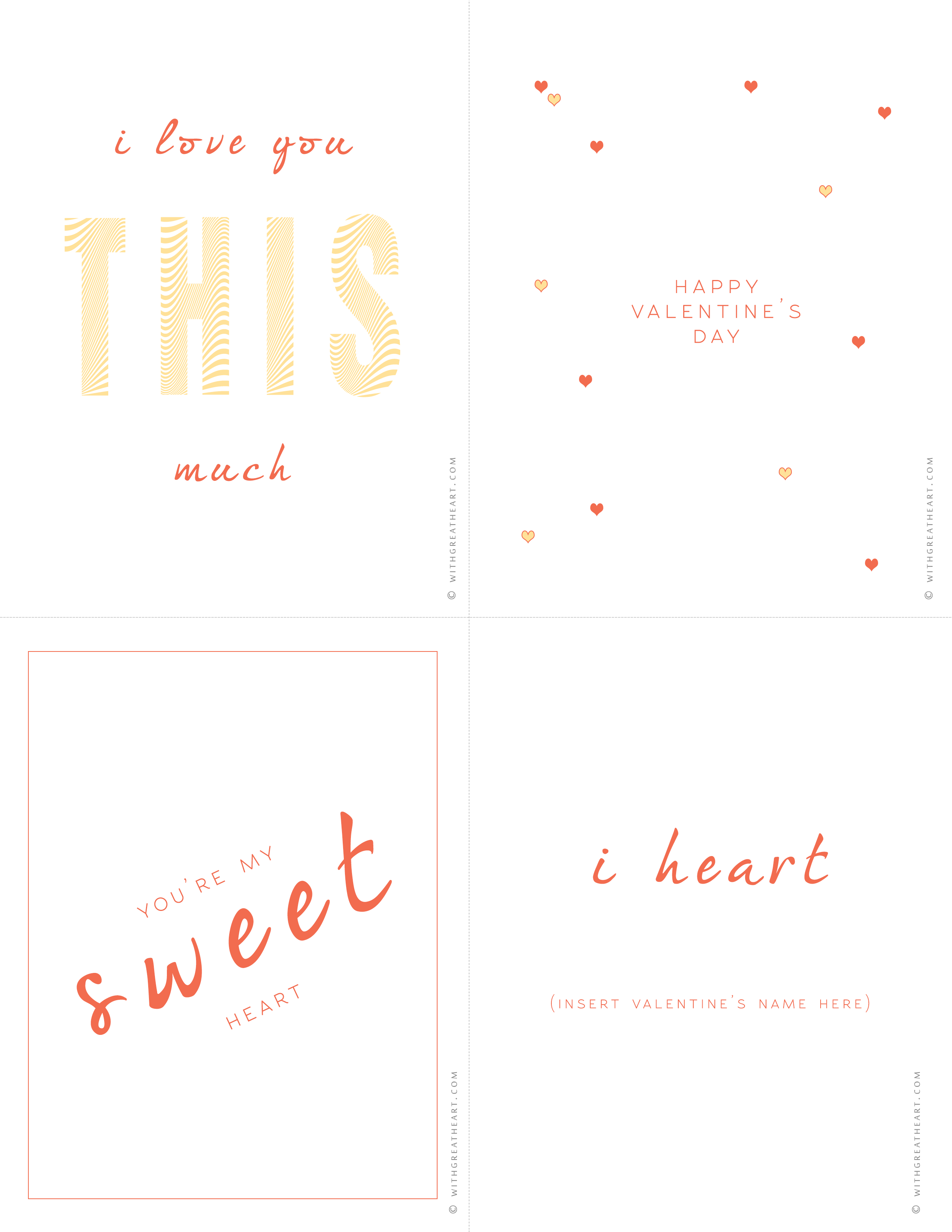 With Great Heart Valentine's Day Printables 2013